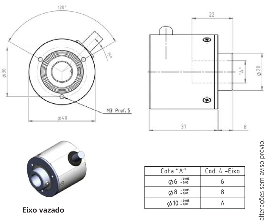 B40 — Eixo semi-vazado · Hubshaft — desenho dimensional original