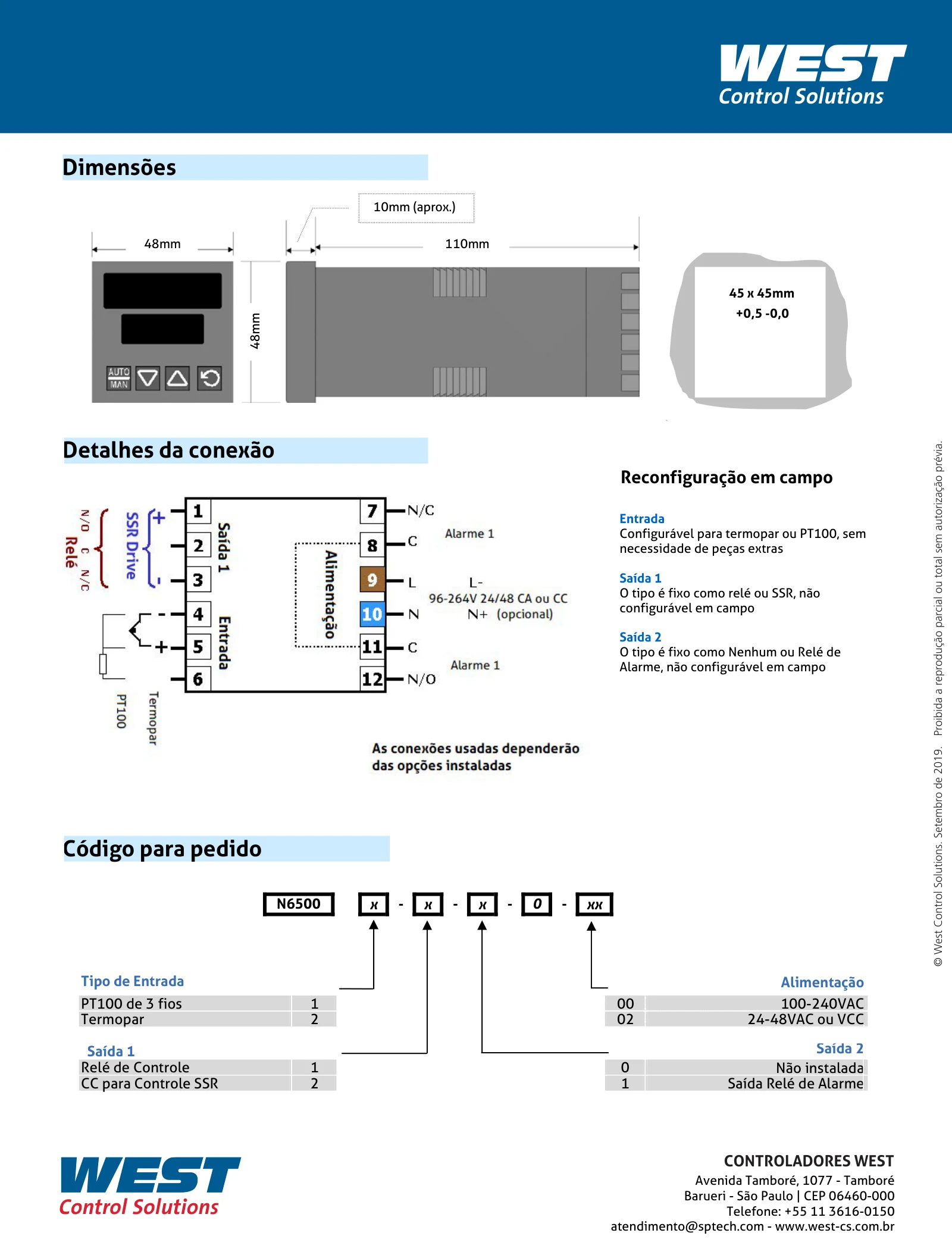 Tabela original de codificação do fabricante