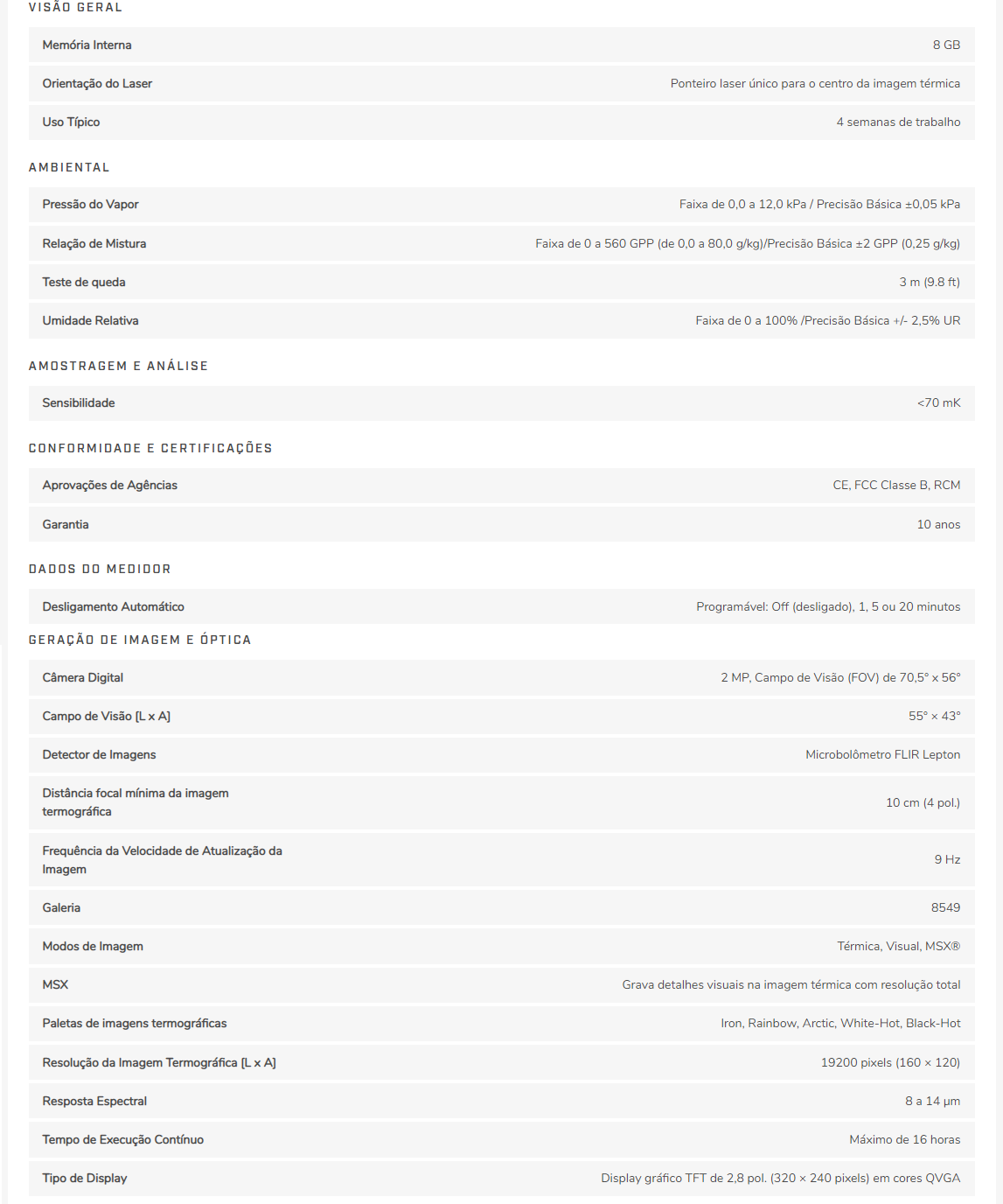 Sensor de Temperatura/Umidade Flir MR277