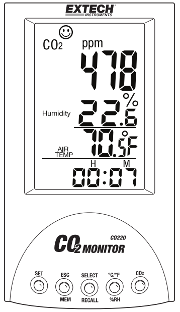 Monitor/Medidor-de-Dióxido-de-Carbono CO₂ Extech CO220