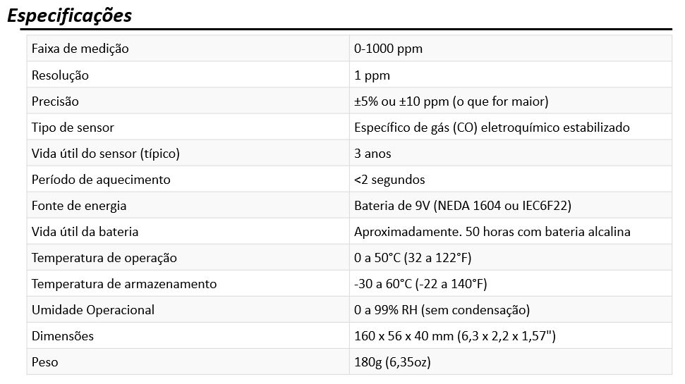 Medidor de CO Extech CO10
